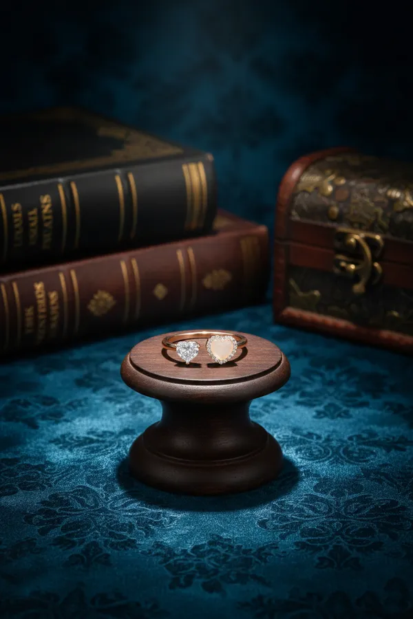 White_Elegant_Dual_Heart_Ring_With_Crystal_And_Rose_Quartz_Stones_For_Women