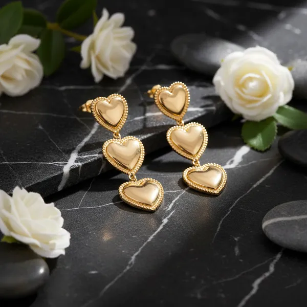 White_Triple_Heart_Drop_Earrings_Statement_Jewelry_For_Women