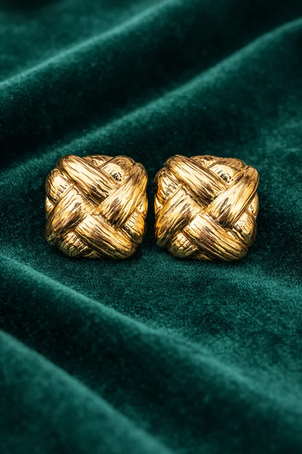 Golden_Textured_Woven_Statement_Earrings_For_Women