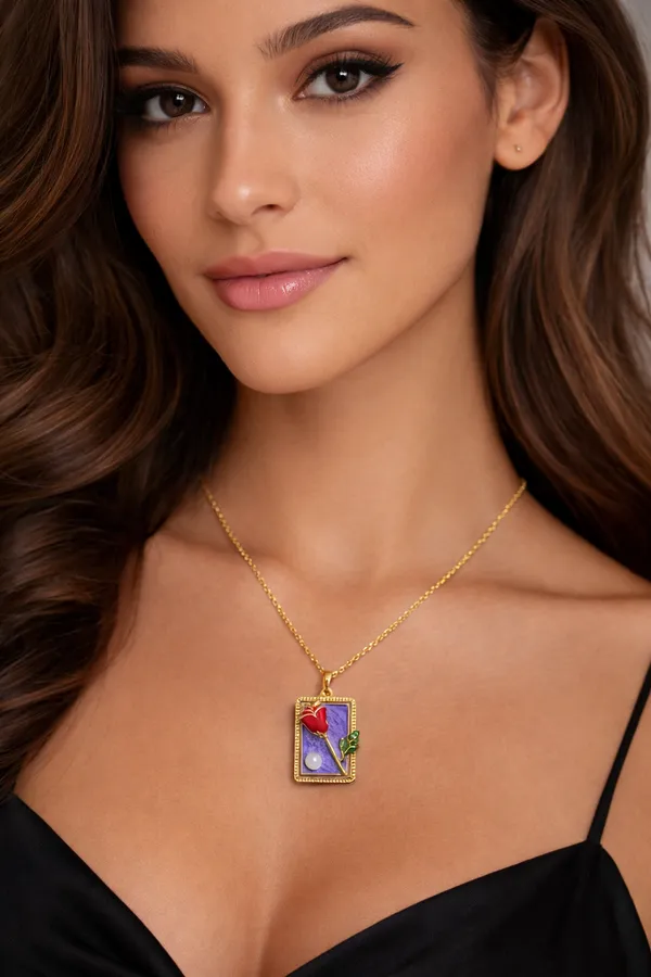 Purple_Enchanted_Rose_Enamel_Pendant_Necklace_And_Red_Charm_Jewelry_For_Women