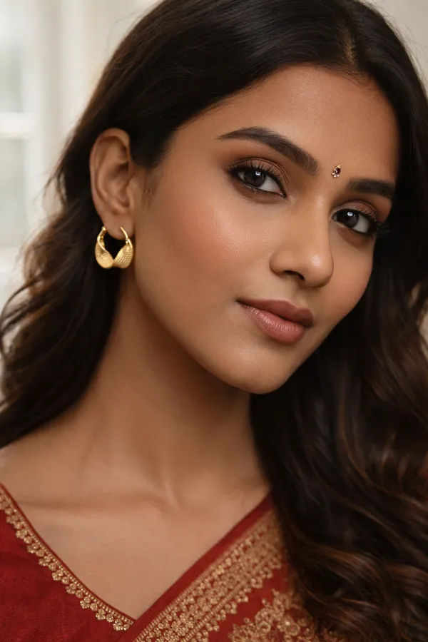 Golden_Textured_Hoop_Earrings_For_Women