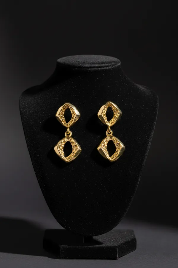 Golden_Elegant_Gold_Plated_Double_Diamond_Drop_Earrings_With_Crystal_Studs_For_Women
