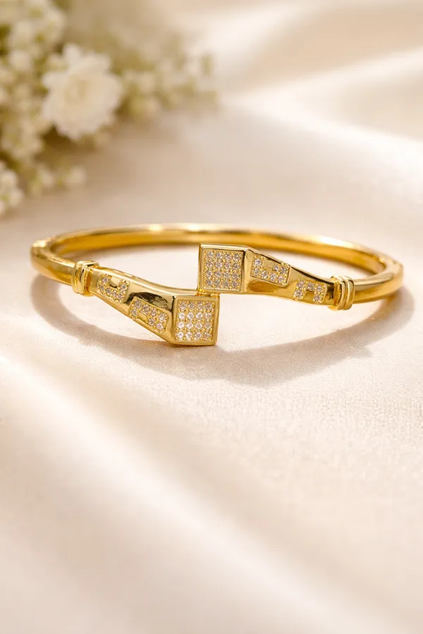 Gold_Plated_Designer_Geometric_Bangle_Bracelet_For_Women