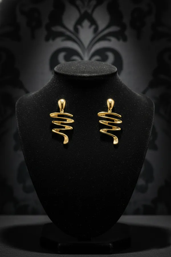 Gold_Plated_Spiral_Drop_Earrings_For_Women