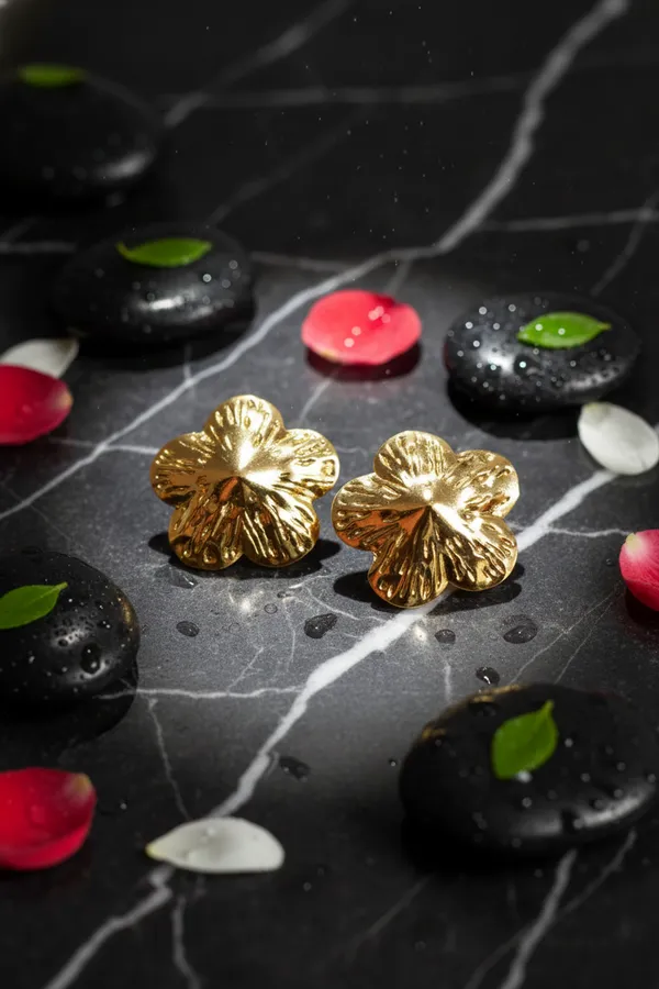 Silver_Gold_Plated_Floral_Stud_Earrings_For_Women