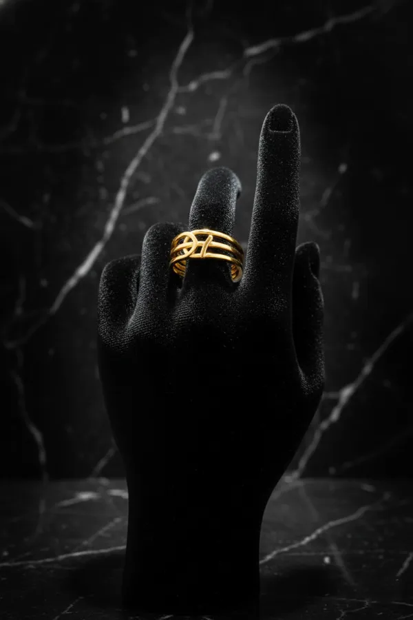 Golden_Elegant_Gold_Plated_Adjustable_Knot_Ring_For_Women