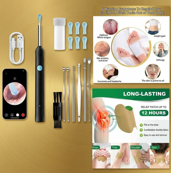 Natural_And_Black_And_Beige_Plastic_Detox_Foot_Patch_And_Visual_Ear_Wax_Cleaner_With_Wi_Fi_Camera_Tips_And_Herbal_Pain_Relief_Patch_Pain_Relief_Knee,_Back_Patch_For_Men_And_Women_(Pack_Of_3)