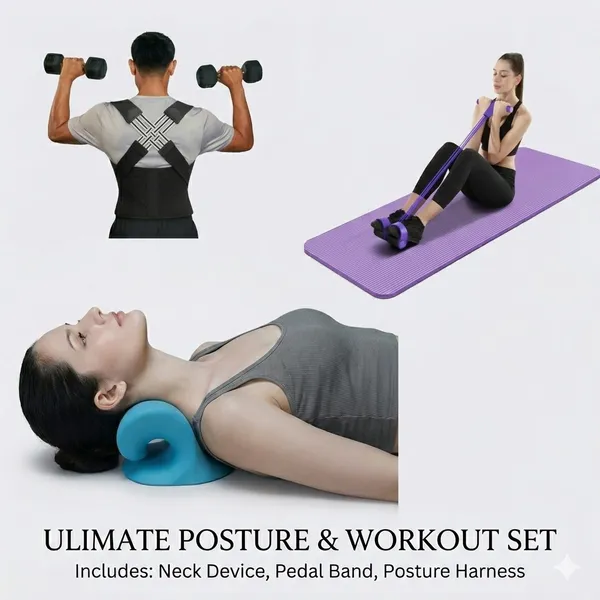 Black_And_Purple_And_Blue_Plastic_Back_Posture_Corrector_And_Elastic_Yoga_Pedal_Puller_Resistance_Workout_Full_Body_Exercise_Equipment_Weight_Loss_Fitness_Band_And_Elastic_Neck_Relax_Cervical_Pillow__Pack_of_3