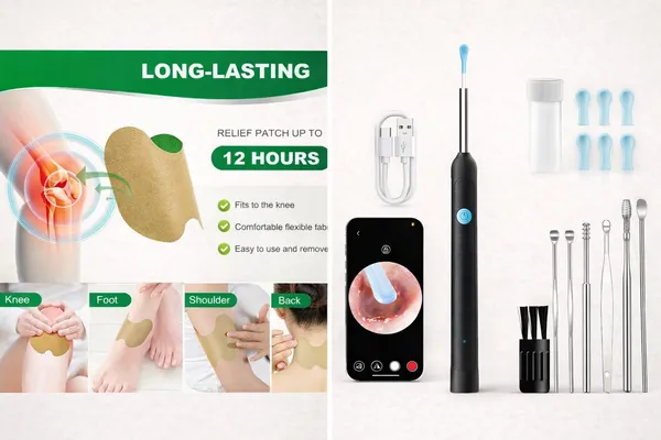 Black_Steel_Smart_Visual_Ear_Wax_Cleaner_With_Wi_Fi_Camera_Tips_For_Safe_At_And_Plastic_Herbal_Pain_Relief_Patch_Long_Lasting_12_Hours_Pain_Relief_Knee,_Back,_Neck_Support_Patch_Home_Ear_Care