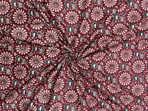 Maroon_&_Brown_Cotton_Unstitched_suit_cloths_For_Women