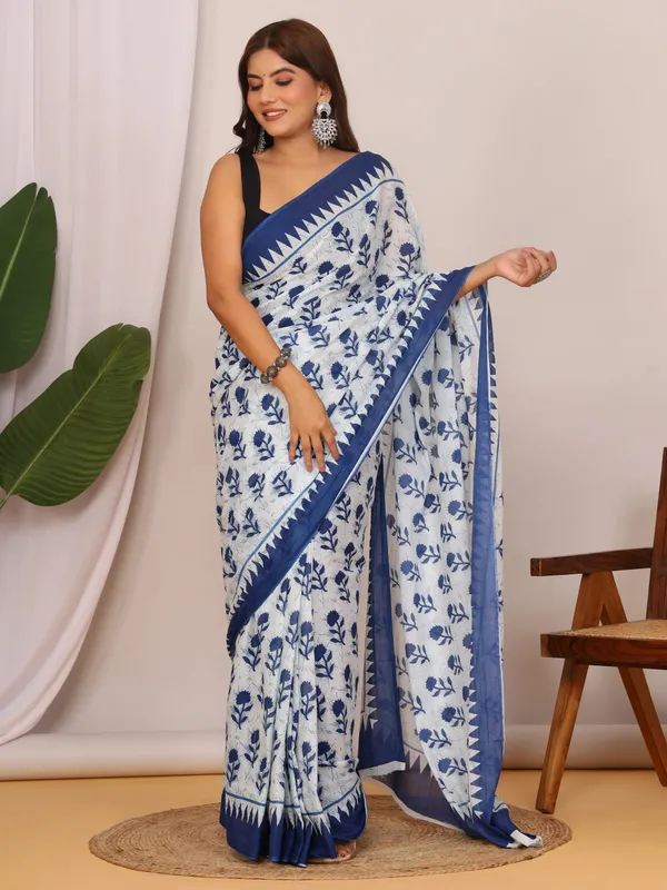 Blue_Floral_Printed_Cotton_Saree_for_Women_|_Designer_Traditional_Saree_|_Softspun_Fabrics