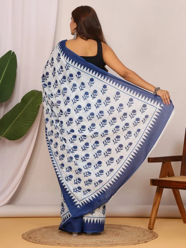 Blue_Floral_Printed_Cotton_Saree_for_Women_|_Designer_Traditional_Saree_|_Softspun_Fabrics