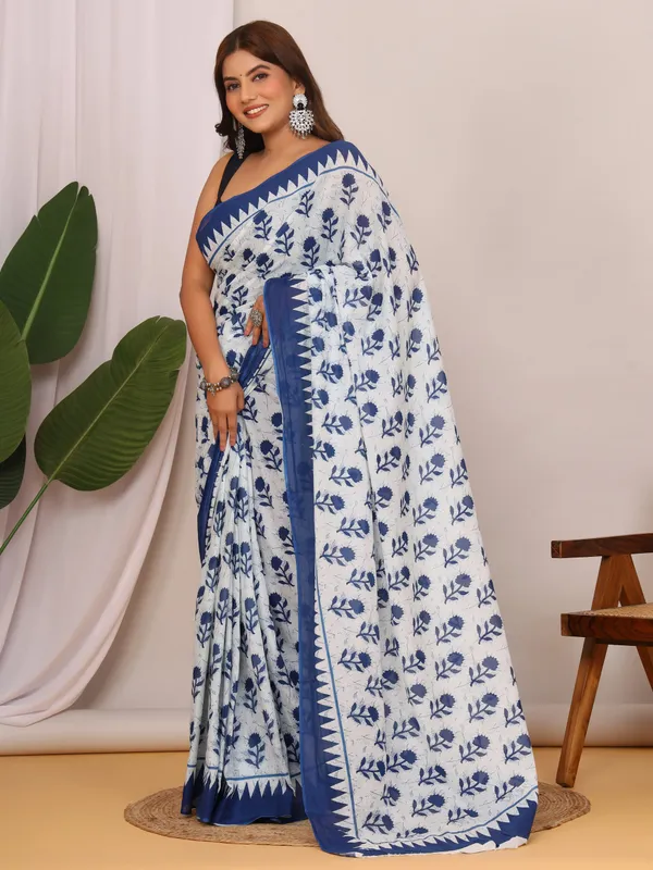 Blue_Floral_Printed_Cotton_Saree_for_Women_|_Designer_Traditional_Saree_|_Softspun_Fabrics