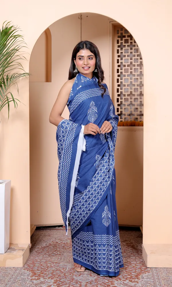 Elegant_Indigo_Blue_Handblock_Printed_Cotton_Saree