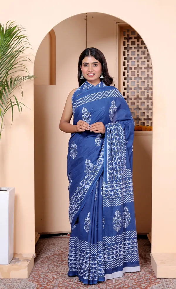 Elegant_Indigo_Blue_Handblock_Printed_Cotton_Saree