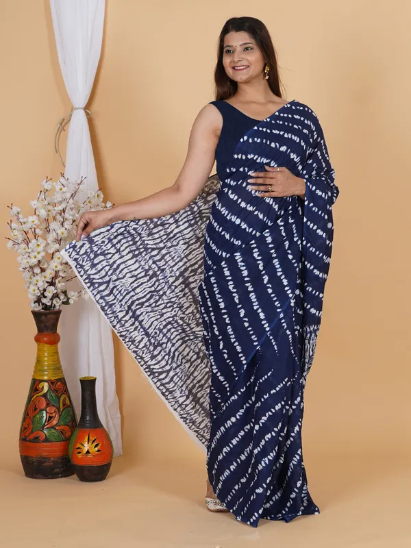Elegant_Indigo_Shibori_Print_Cotton_Saree