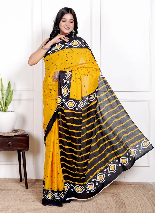 Mustard_Yellow_&_Black_Printed_Saree_with_Designer_Border