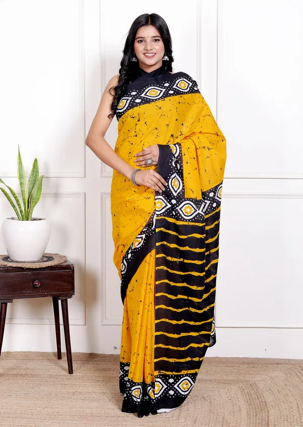 Mustard_Yellow_&_Black_Printed_Saree_with_Designer_Border