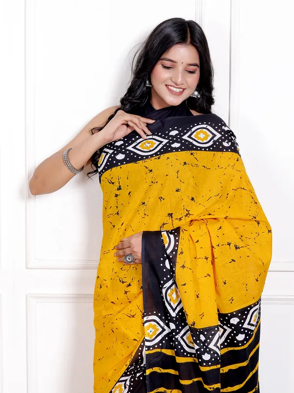 Mustard_Yellow_&_Black_Printed_Saree_with_Designer_Border
