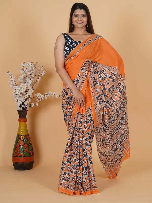 Orange_Ajrakh_Hand_Block_Printed_Cotton_Saree_–_Traditional_Soft_Cotton_Ethnic_Saree_for_Women