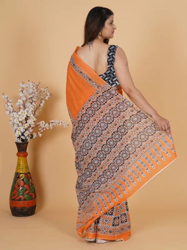 Orange_Ajrakh_Hand_Block_Printed_Cotton_Saree_–_Traditional_Soft_Cotton_Ethnic_Saree_for_Women