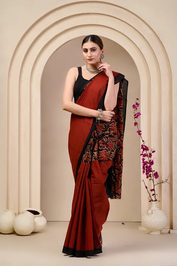 Rust_Red_&_Black_Printed_Designer_Saree_–_Elegant_Ethnic_Traditional_Wear_for_Women_|_Party,_Festive_&_Wedding_Saree