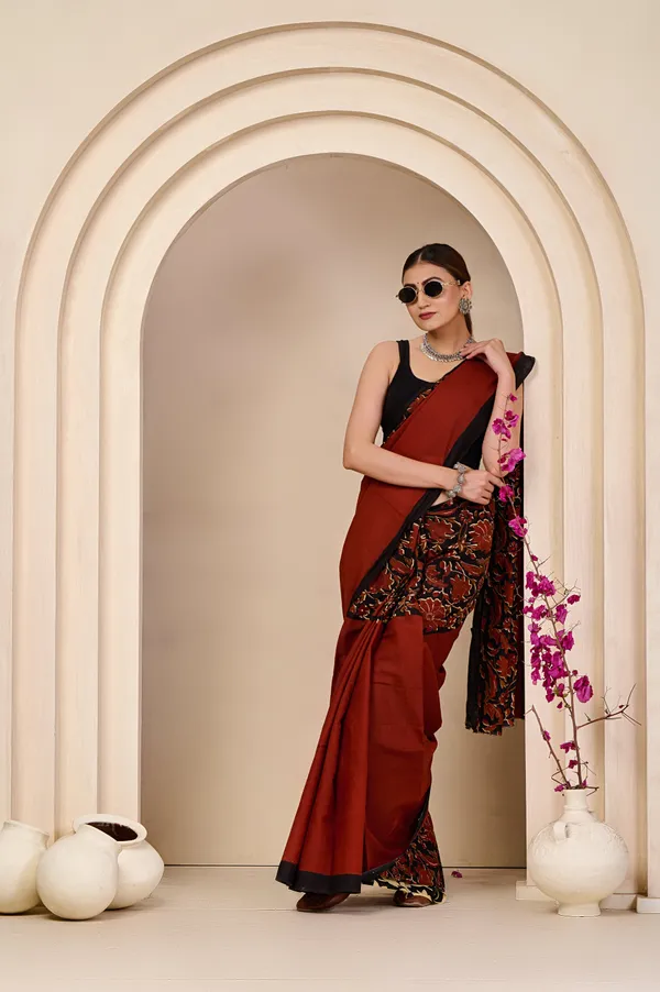 Rust_Red_&_Black_Printed_Designer_Saree_–_Elegant_Ethnic_Traditional_Wear_for_Women_|_Party,_Festive_&_Wedding_Saree