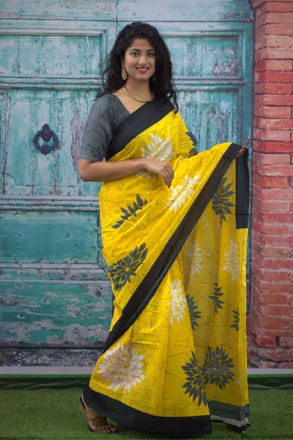 Sunshine_Bloom_Designer_Cotton_Saree_with_Black_Border