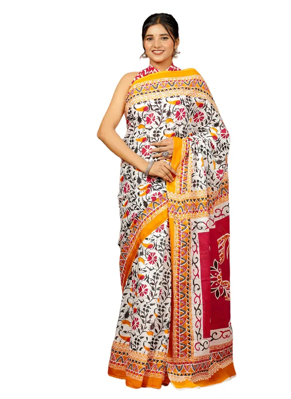White_Floral_Hand_Block_Printed_Cotton_Saree_with_Yellow_Border_–_Soft_Ethnic_Cotton_Saree_for_Women