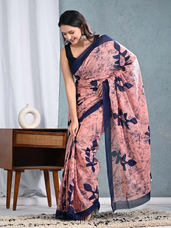 Women_Soft_Cotton_Printed_Saree_with_Blouse_Piece_|_Latest_Designer_Peach_Casual_Wear_Saree_|_Lightweight_Daily_Wear_Stylish_Saree