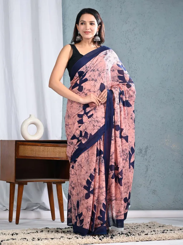 Women_Soft_Cotton_Printed_Saree_with_Blouse_Piece_|_Latest_Designer_Peach_Casual_Wear_Saree_|_Lightweight_Daily_Wear_Stylish_Saree