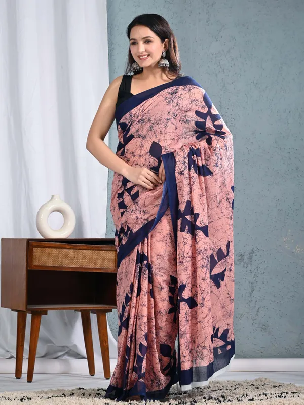 Women_Soft_Cotton_Printed_Saree_with_Blouse_Piece_|_Latest_Designer_Peach_Casual_Wear_Saree_|_Lightweight_Daily_Wear_Stylish_Saree