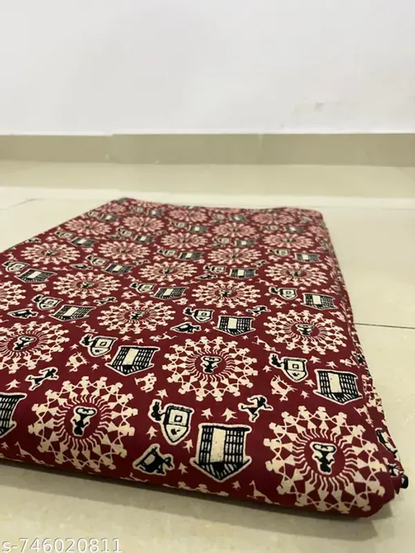 Maroon_&_Brown_Cotton_Unstitched_suit_cloths_For_Women
