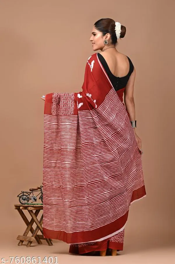 Maroon_Cotton_Saree_For_Women