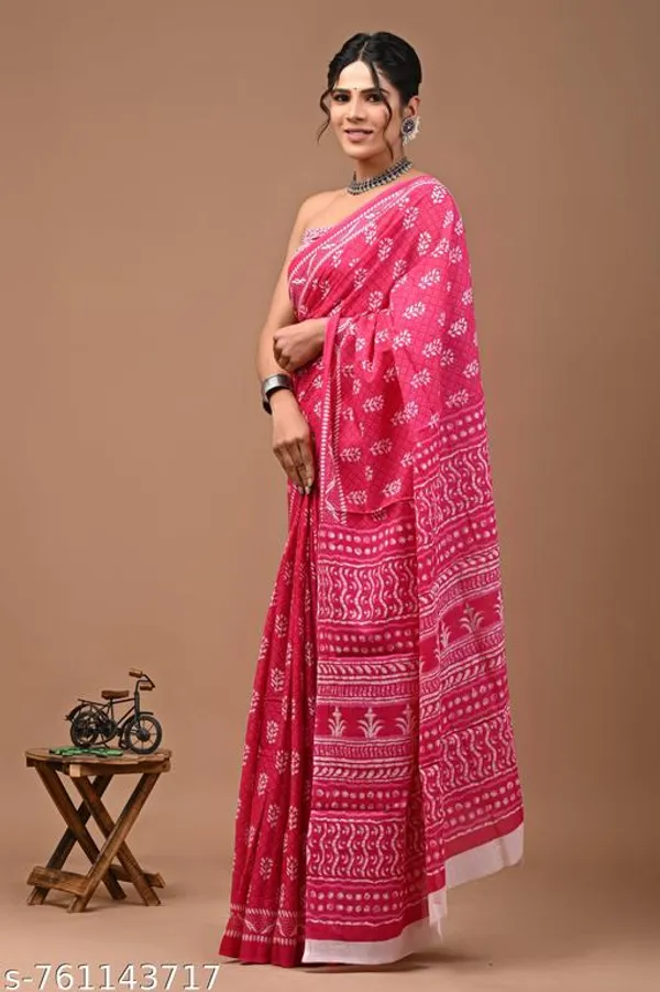 Rani_Pink_Cotton_Saree_For_Women