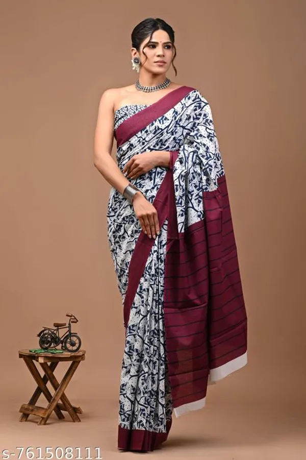 Maroon_Silver_Cotton_Saree_For_Women