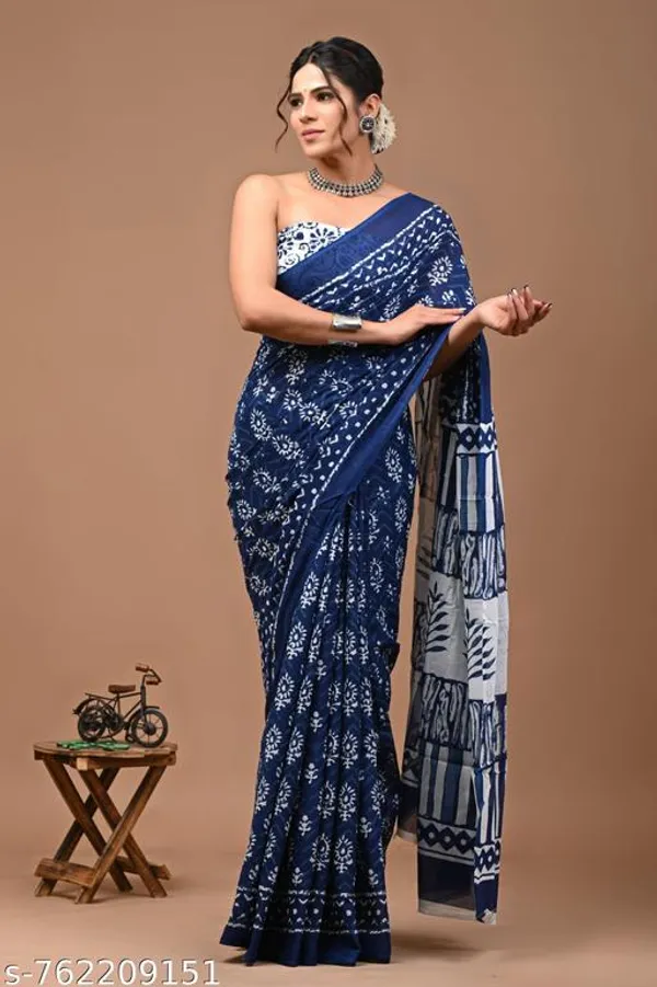 Navy_Blue_Cotton_Saree_For_Women