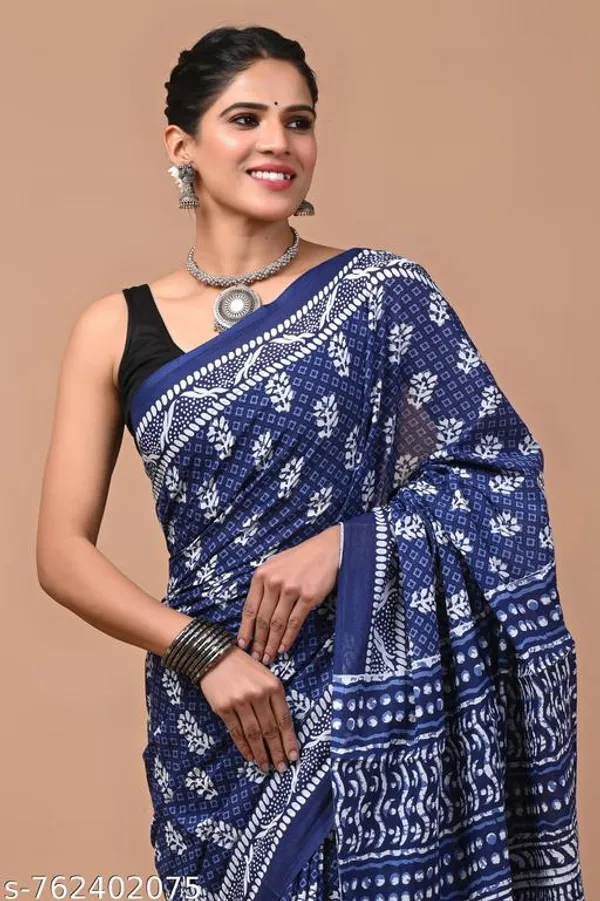 Light_Blue_Silver_Cotton_Saree_For_Women