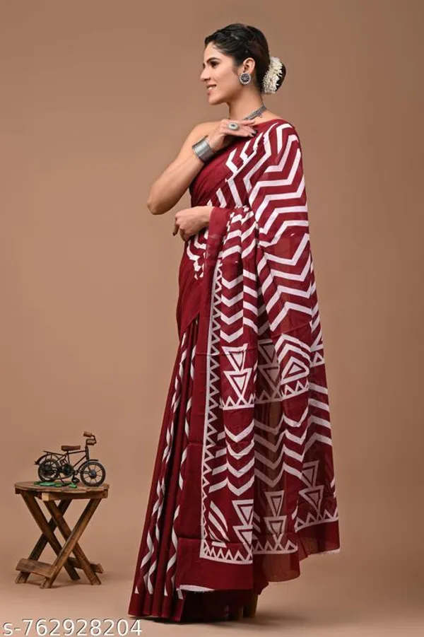 Maroon_Cotton_Saree_For_Women