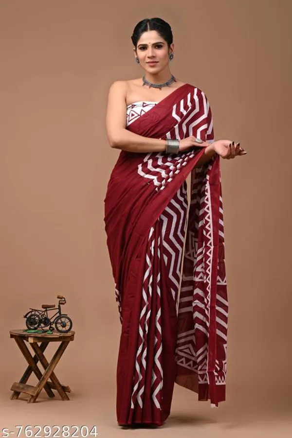 Maroon_Cotton_Saree_For_Women