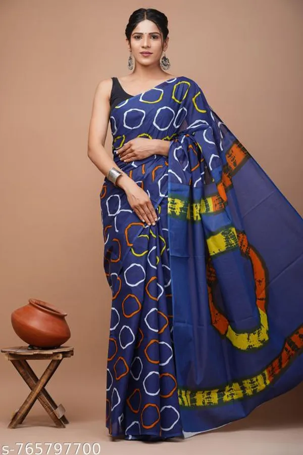 Royal_Blue_Cotton_Saree_For_Women