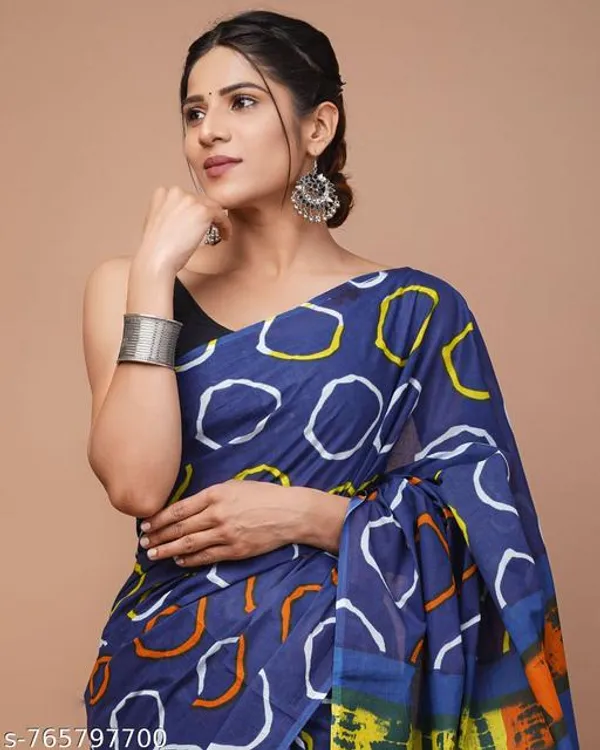 Royal_Blue_Cotton_Saree_For_Women
