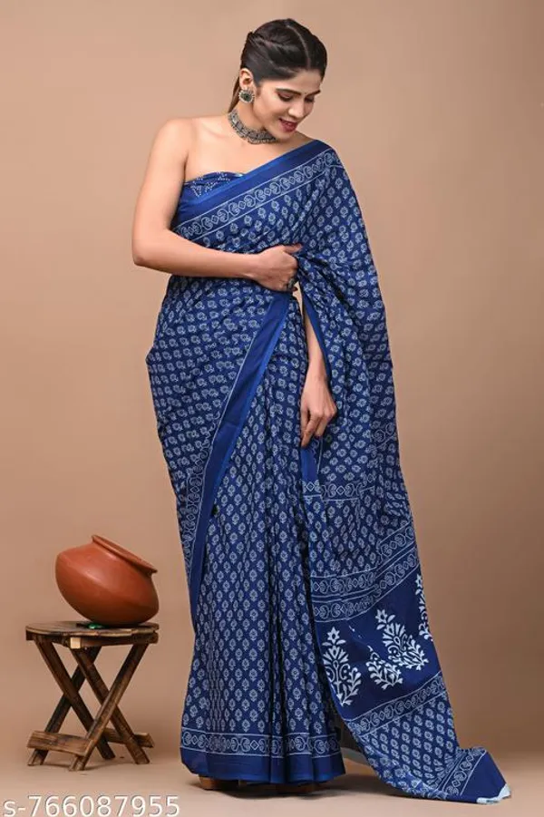 Navy_Blue_Cotton_Saree_For_Women