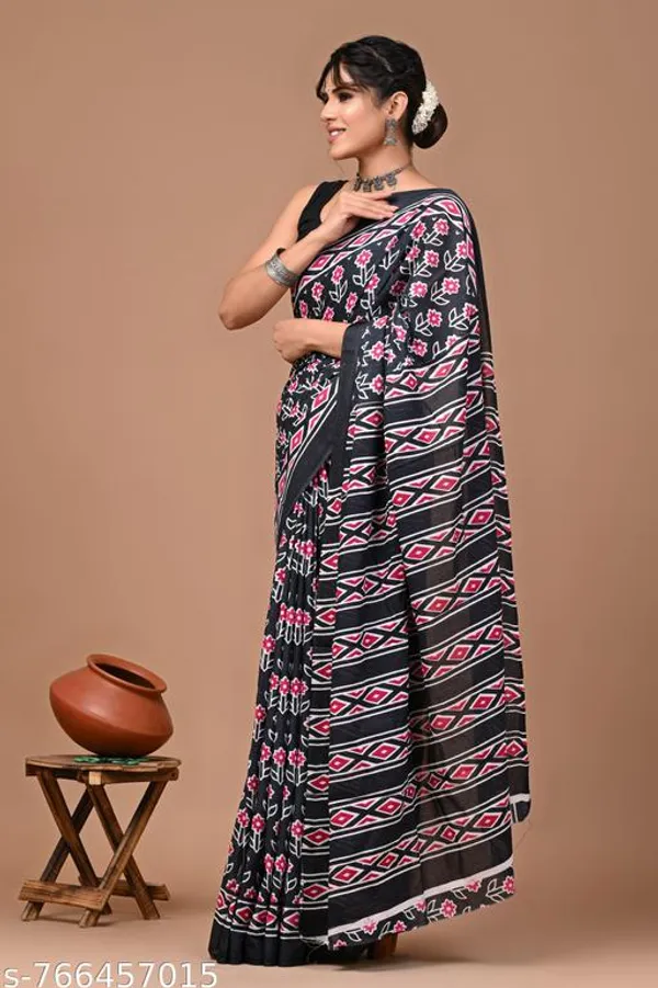 Black_Pink_Cotton_Saree_For_Women