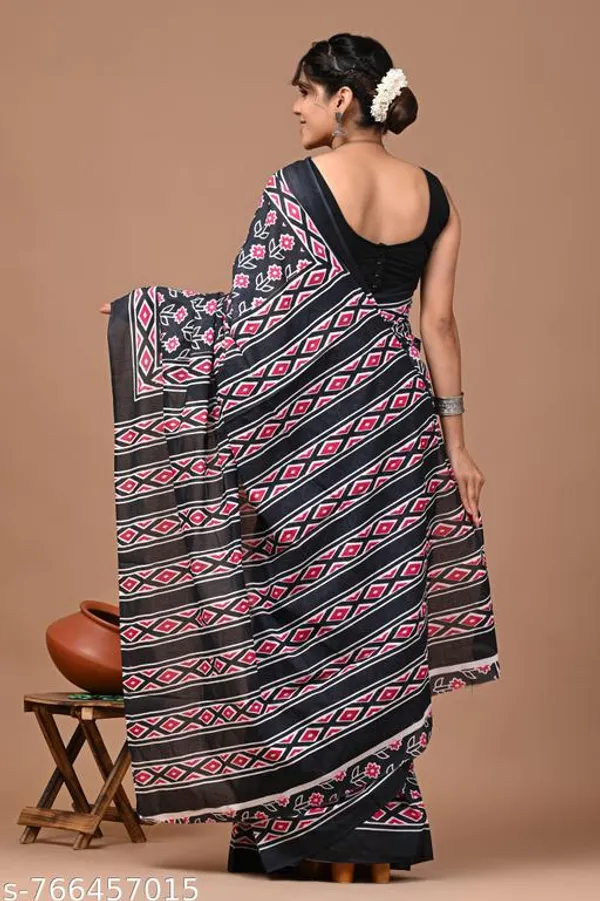 Black_Pink_Cotton_Saree_For_Women