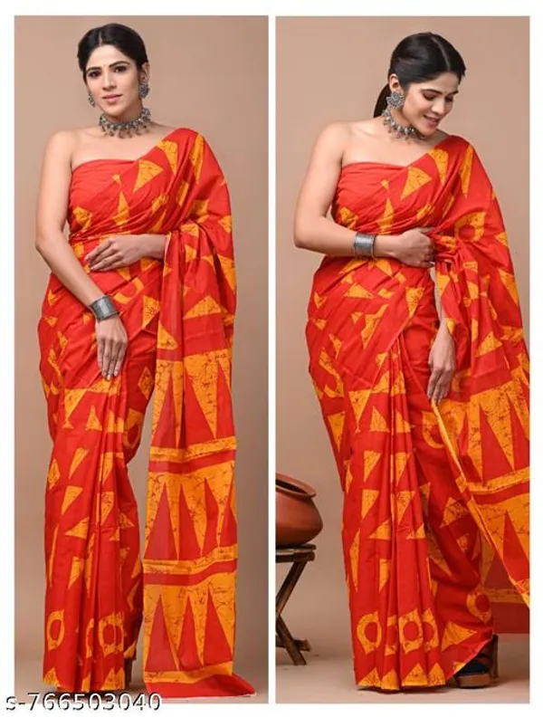 Orange_Yellow_Cotton_Saree_For_Women