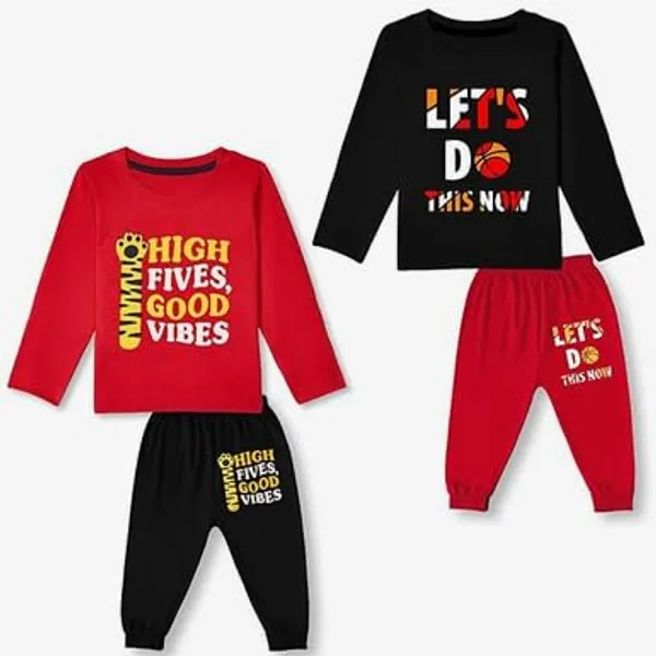 Black_And_Red_Cotton_Pyjama_Set_For_Boys_Pack_Of_2