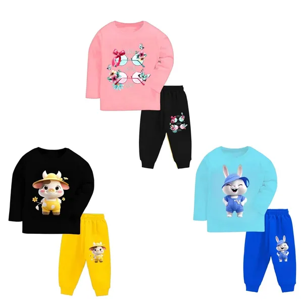 Multicolor_Cotton_Pyjama_Set_For_Unisex_Baby_Pack_Of_3
