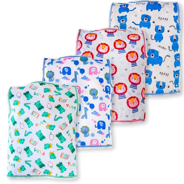 Multicolor_Cotton_Sleepwear_For_Unisex_Baby_Pack_Of_4