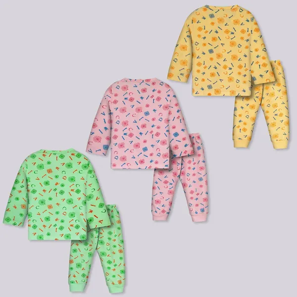 Multicolor_Cotton_Pyjama_Set_For_Unisex_Baby_Pack_Of_3